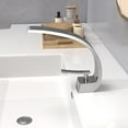thumbnail image 5 of Bathroom Sink Faucet Modern Single Hole 1-Handle Faucet, Chrome Solid Brass Faucets, Mount Curved Lavatory Faucets Mixer Tap, 5 of 9
