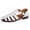 White, variant on Rokment Mens Fisherman Gladiator Sandals Beach Casual Openwork Leather Closed Toe Ankle Strap Low Heels Comfortable Walking Dress Shoes Summer Fall Brown Size 11