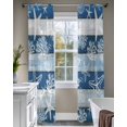 thumbnail image 4 of Navy Blue Coastal Beach Sheer Curtains 84 Inch Length 2 Panels Set for Living Room/Bedroom, Nautical Starfish Coral Vintage Wooden Kitchen Curtains Grommet Curtains Window Treatments 52"x84"x2, 4 of 7