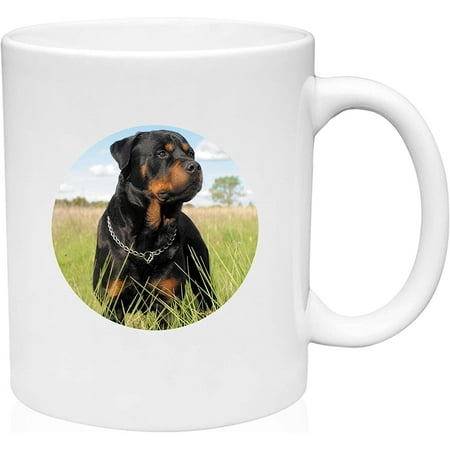 

Coffee Mug Black Rottweiler Dog Dog White Coffee Mug Funny Gifts Cup