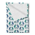 thumbnail image 2 of Seahorse Soft Flannel Fleece Throw Blanket, Ornate Drawings of Nautical Creatures Swirling Tails, Cozy Plush for Indoor and Outdoor Use, 70" x 90", Sea Blue Dark Violet, by Ambesonne, 2 of 5