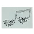 thumbnail image 1 of Music Cutting Board, Big Abstract Musical Note Smaller Ones Heart Shape Details Love of Art, Decorative Tempered Glass Cutting and Serving Board, Small Size, Black and White, by Ambesonne, 1 of 1