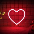 thumbnail image 4 of Red/1Pc Led Heart-Shaped Neon Light Wall Hanging Art Bar Bedroom Living Room Party Home Rooms, Children'S Rooms, Corridors, Balconies, Porches, Pavilions, Dining Rooms，Decor Night Light 20*20*2Cm, 4 of 6