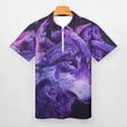 thumbnail image 3 of Purple Wolf Men Zipper T-shirt Summer Casual Short Sleeve T-shirt Top, 3 of 7