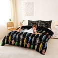 thumbnail image 2 of Erosebridal Fishing Fish Queen Duvet Cover Set, Farmhouse Rustic Bedding, Black Reversible, 1 Duvet Cover and 2 Pillowcases (No Comforter), 2 of 5