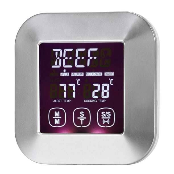 Termómetro digital para carne con pantalla táctil LCD con retroiluminación, herramienta de temporizador de termómetro para carne de lectura instantánea con sonda para cocinar a la parrilla Unbranded 3113190058811
