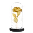 thumbnail image 1 of GAXIRE Lámpara de cristal con forma de flor, con forma de cúpula, con lámina dorada, luz LED romántica, ideal como regalo de boda (rosa dorada), 1 of 6
