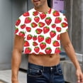 thumbnail image 1 of Blusas y camisas de manga corta y cuello redondo para hombre, blusas de verano con estampado y mangas cortas para hombre., 1 of 8