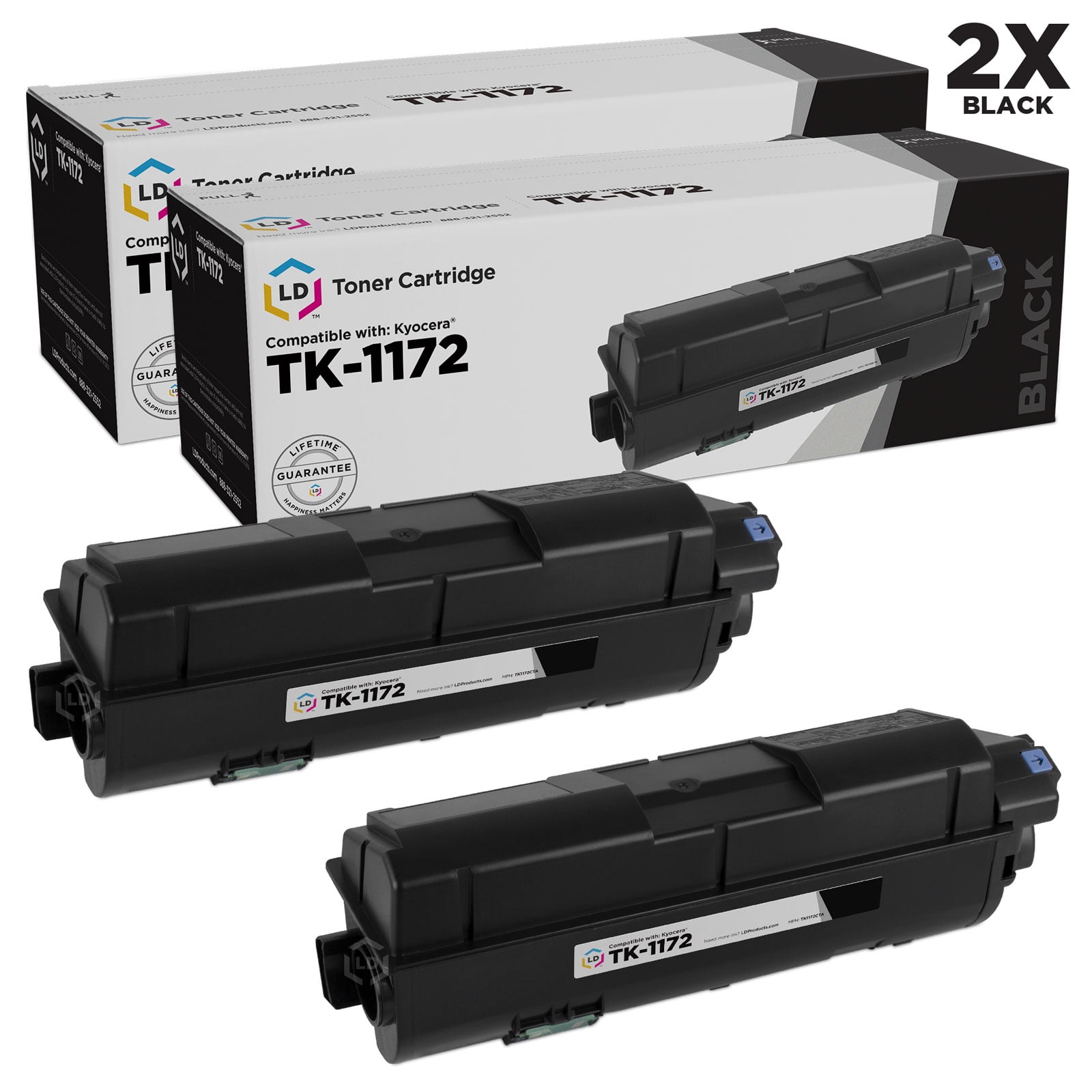 LD Compatible Replacement for Kyocera TK1172 (1T02S50US0) Pack of 2
