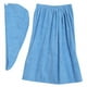 thumbnail image 5 of Conjunto de baño suave para mujer, bata de baño con gorro de secado rápido (azul), 5 of 7