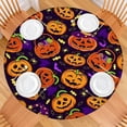 thumbnail image 2 of Halloween Jack O Lanterns with Candy Round Fitted Tablecloth with Elastic Edge,Dining Table Cover Waterproof,Outdoor Round Tablecloth for Camping,Dining,Indoor and Outdoor, 2 of 7