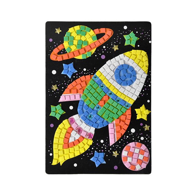 Toy EVA Puzzle Stickers Manual DIY Material Kit Logic Thinking Ability Children's Educational Toys for Kids Girls heqiyong LED