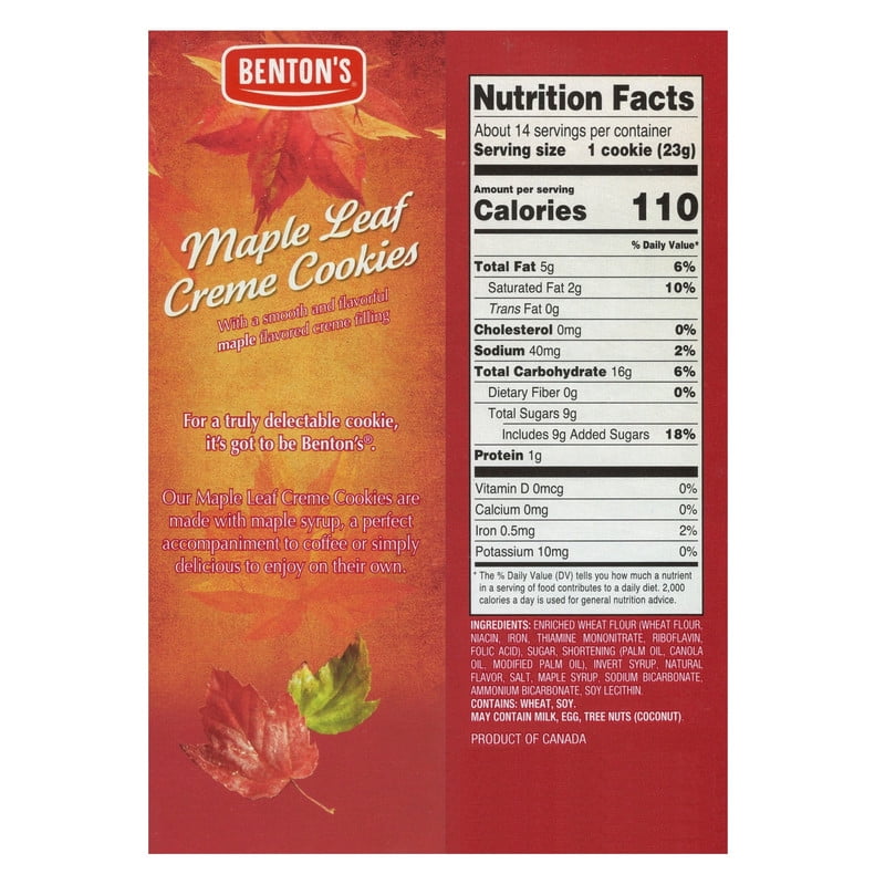 Benton's Cookies (Pack of 2, Maple Leaf Creme)