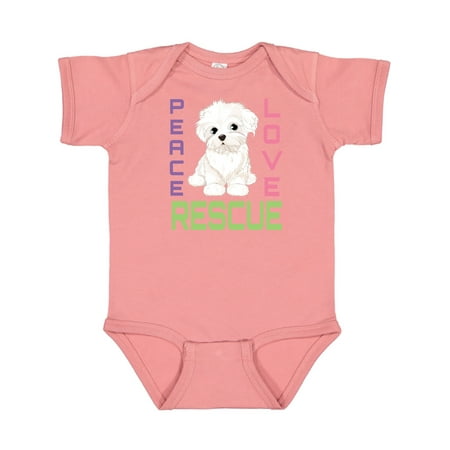 

Inktastic Rescue Dogs Peace Love Rescue Gift Baby Girl Bodysuit