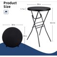 thumbnail image 2 of 28 Inch High Top Round Folding Indoor Outdoor, Plastic Bar Height Foldable Bistro High Table, Black, 2 of 5