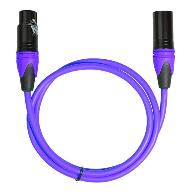 3 Pin Cable de Micrófono Enchufes XLR profesion a para Luces de Escenario, Amplificador de Potencia Púrpura 1m