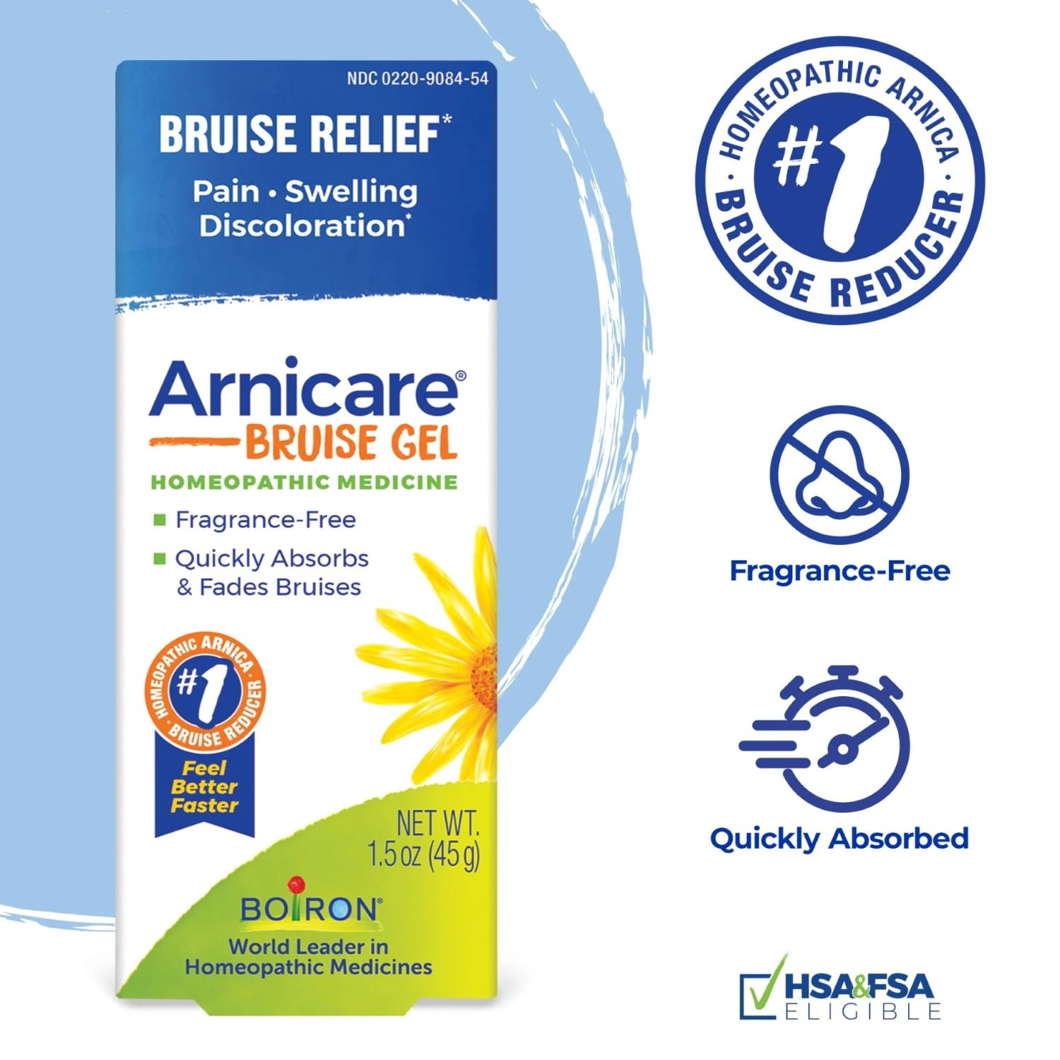 Boiron Arnicare Bruise Gel, Homeopathic Medicine for Bruise Relief, Pain, Swelling, Discoloration, 1.5 oz