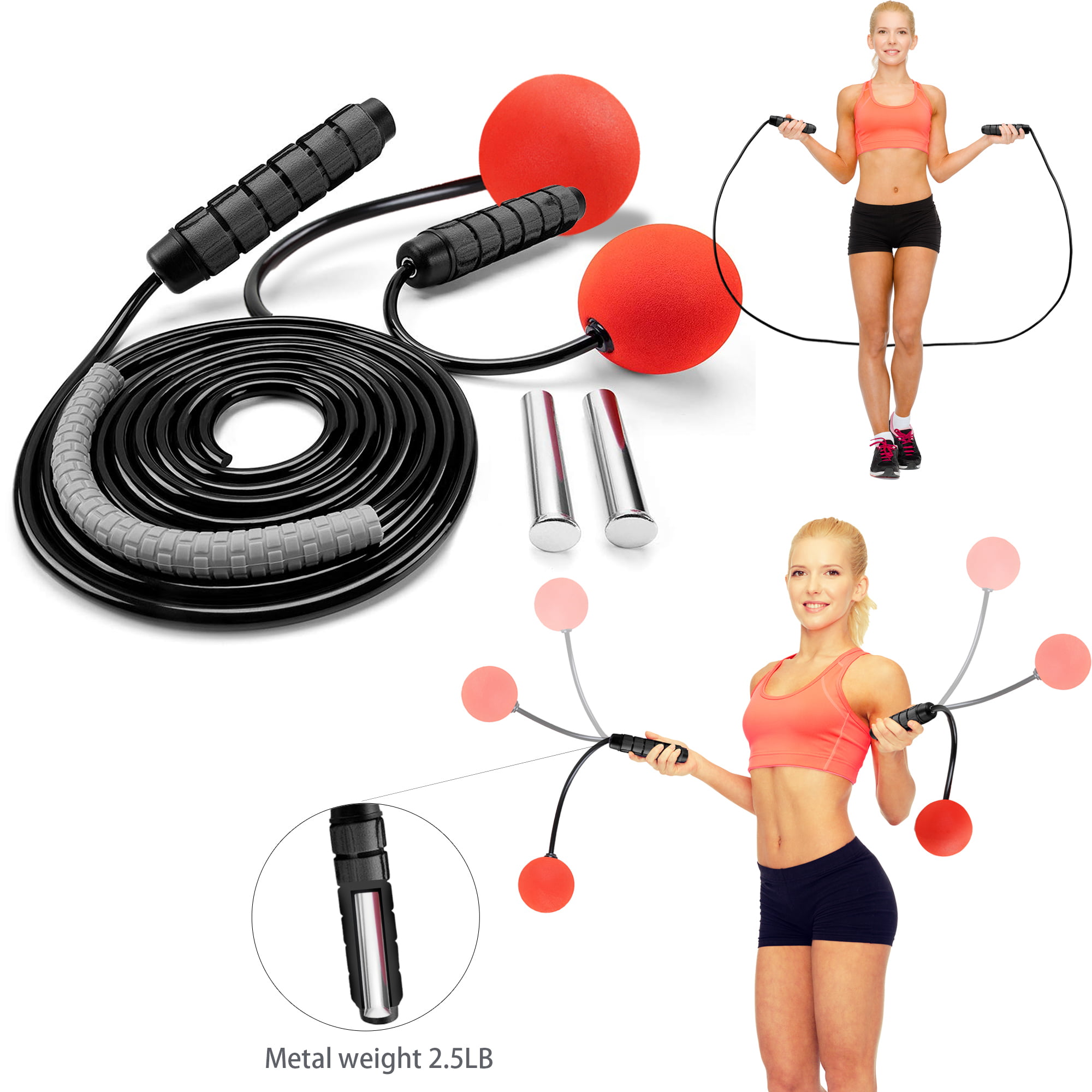 Skipping Jump Rope WIRE with Heavy Weighted Steel Handles Gym Fitness Crossfit 