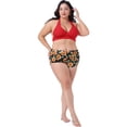 thumbnail image 3 of DARING DIVA Women's Plus Size 2 Pcs Swimsuits Halter Bathing Suit Sets 1X Red, 3 of 6