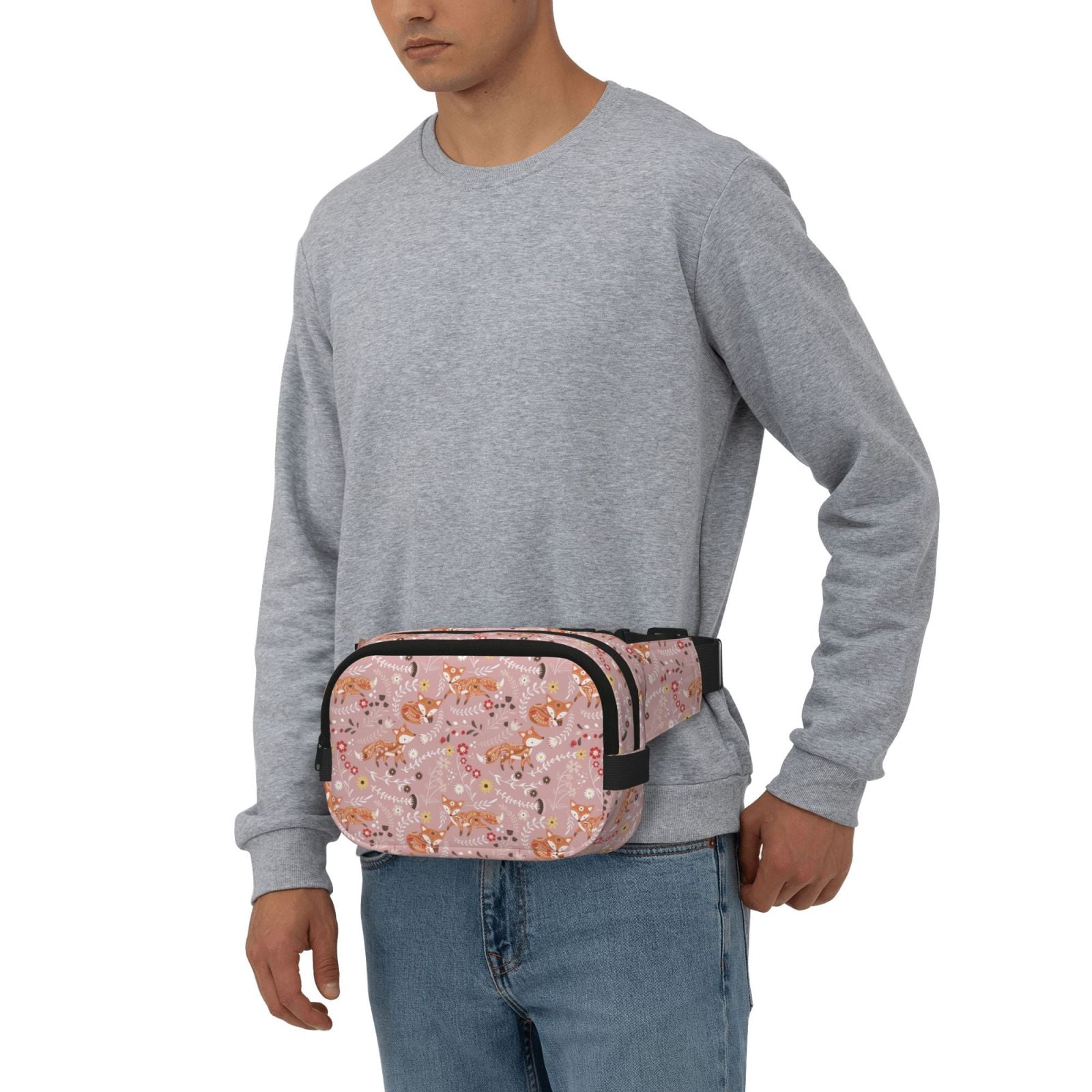 Kuqiui Beautiful Fox Print Fanny Packs for Women Cross Body Waist Bag Fashionable Fanny Pack Designer Workout Hiking Waist Pack Running Travel Gym