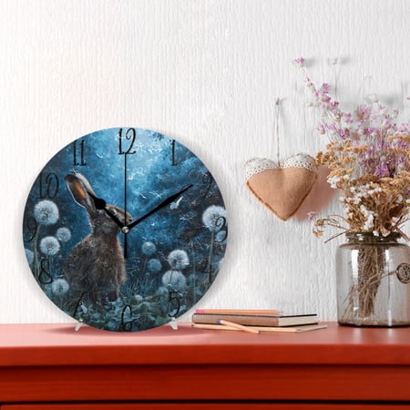 10 Quartz Indoor Wall Clock Silent Mechanism / Forest Brown Hare