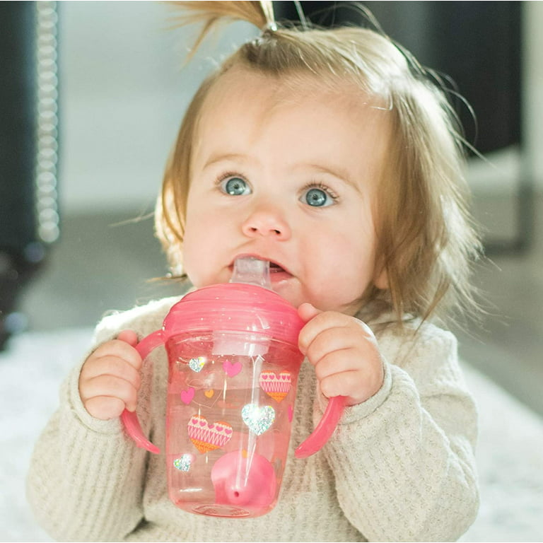 2-In-1 Sip-N-Straw Spill Proof Silicone Baby Toddler Training Sippy Cup w/  Straw