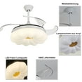 thumbnail image 6 of White 42 inch LED Ceiling Fan W/ Lights & Remote Control Retractable Ceiling Fan 4 Fan Blades, 6 of 22