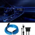 thumbnail image 2 of Car Interior Lights, 5m Car LED Light Strip, 5v Auto Interior LED Strip, Suitable for All Car Model Ambient Lights (Blue), 2 of 3