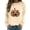 Beige, variant on GYUJNB Womens Rhinestone Pumpkin Crewneck Sweatshirt Soft Stretchy Fabric Sparkling Sequin Detail Ribbed Cuffs And Hem All Over Themed Print,S