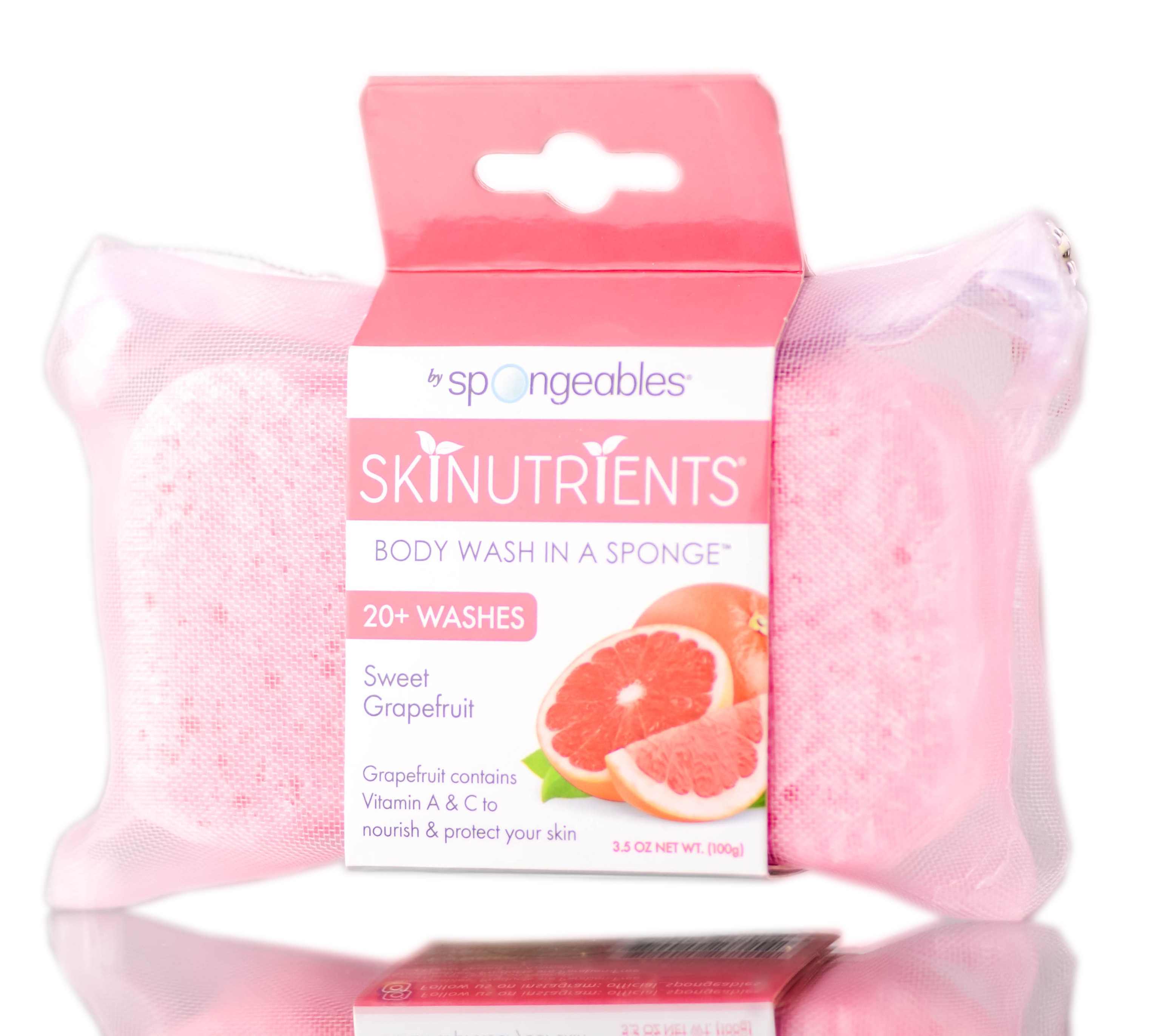 Sweet Grapefruit , Spongeables Skin Nutrients Body Wash In A Sponge