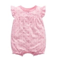 thumbnail image 4 of WIBACKER 100% Cotton Infant Baby Girl Snap-up Rompers, 0-24M,Ruffle Sleeve Toddler Summer Polka Dot Jumpsuit, 4 of 7
