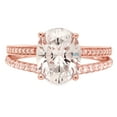 thumbnail image 4 of 2.32 ct Oval Cut Moissanite Solitaire with Simulated Diamond Accents 18K Rose Gold Womens Engagement Ring, 4 of 5