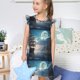 thumbnail image 4 of Fotbe Moonlit Sea Sailboat Vestido de Dormir para Niñas de 3 a 10 Años, Mangas Cortas, Estilo Princesa, Pijama Camisón con Mangas Voladas-X-Large, 4 of 6