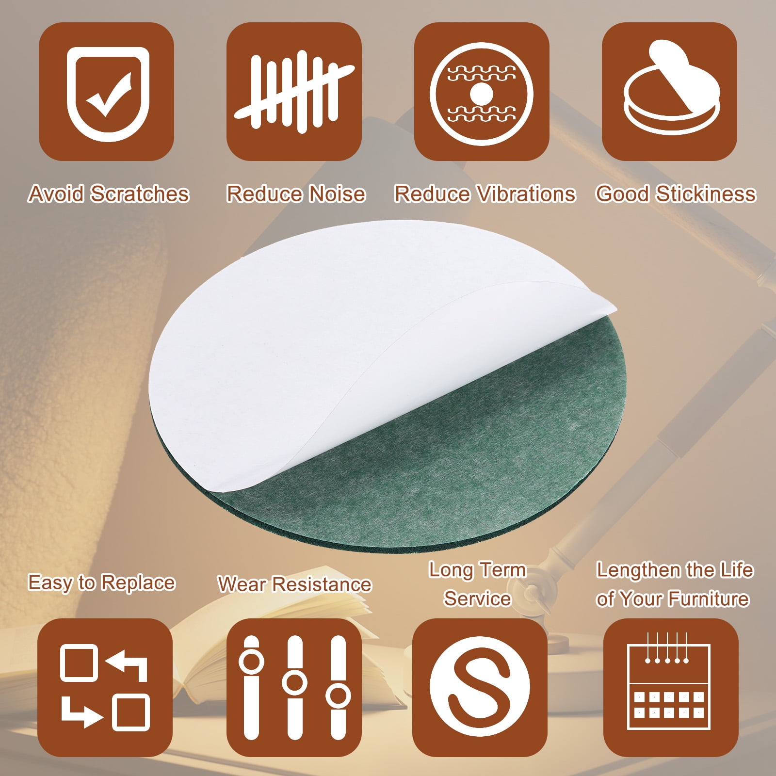Uxcell 9 Inch Diameter Lamp Base Felt, 12Pack 3mm Thickness Round Soft Adhesive Felt, Dark Green