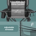 thumbnail image 3 of LEDREM Oversized Folding Camping Chair with Cooler Bag, Adjustable Lumbar Support and Armrests, Heavy-Duty 450 lb Capacity, Ink Black, 3 of 6