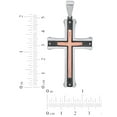 thumbnail image 3 of Men's Black and Rose Gold IP Stainless Steel Diamond Accent Cross with 24" Curb Chain - Mens Pendant, 3 of 5