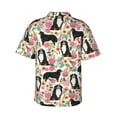 thumbnail image 4 of Bernese Mountain Dog Floral Flower Men'S 3d Print Casual Button Down Shirts, Novelty Hawaiian Short Sleeves S, 4 of 7
