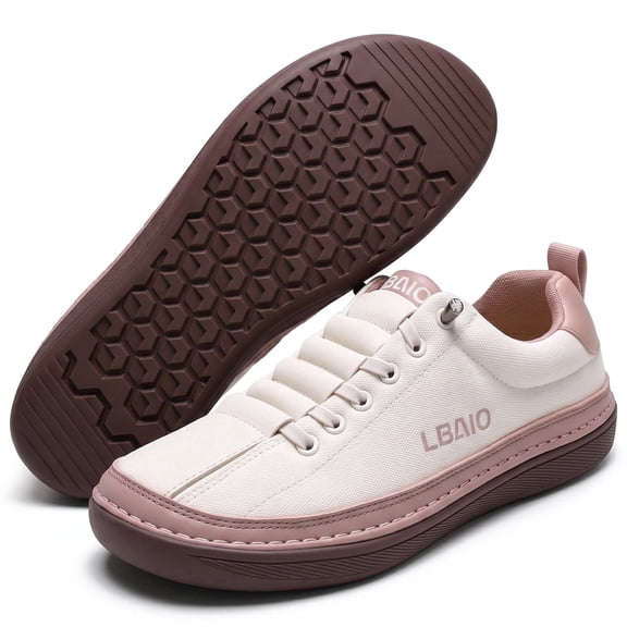 LBAIO Barefoot Minimalist Shoes Womens Mens Zero Drop Wide Width Slip-on Canvas Sneaker
