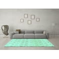 thumbnail image 3 of Ahgly Company Indoor Round Abstract Turquoise Blue Modern Area Rugs, 6' Round, 3 of 4