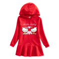 thumbnail image 3 of Hello Kitty primavera y otoño nuevos niños vestido suéter con capucha niña lindo dibujos animados dulce señora falda bebé algodón vestido cómodo, 3 of 5
