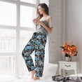 thumbnail image 4 of Uemuo Blue Excavator Pattern Women's Wide Leg Palazzo Lounge Pants with Pockets Light Weight Loose Comfy Casual Pajama Pants-, 4 of 9