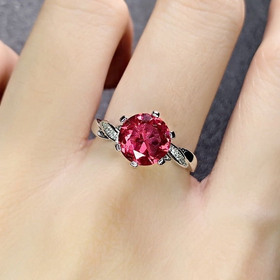 Womens Geometric Ring Claw Red Crystal Ring Diamond Ring Individually Packed Electroplated Ring Perfect Holiday