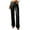 Black, variant on Women's Faux Leather Pants Button PU Jeans Straight Wide Leg Trousers with Pockets (Black, M)