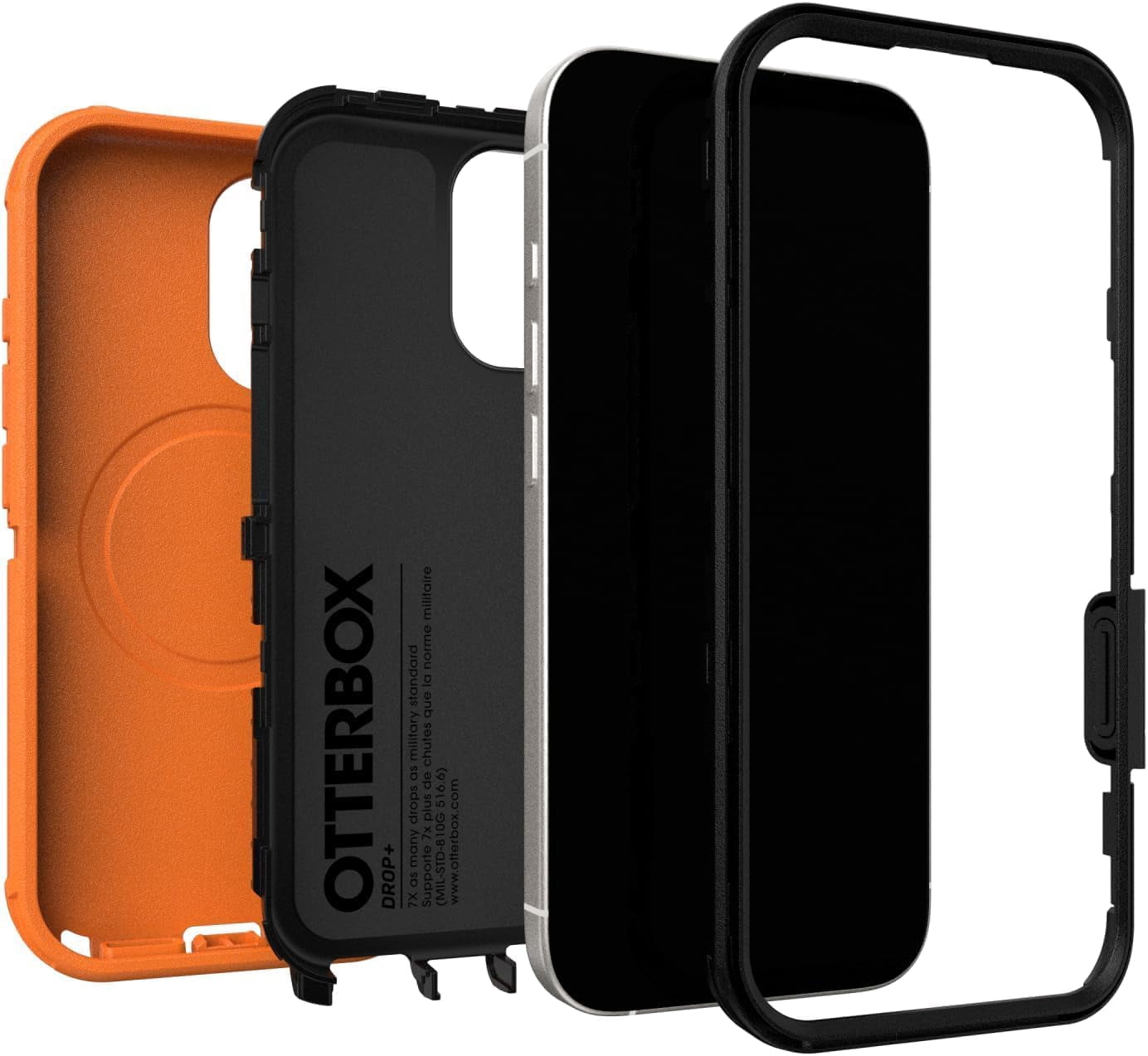 OtterBox iPhone 17 (Only) Bundle: Defender Series Case & Screen Protector - Blaze Orange - Case Only - Snaps on MagSafe - Tough - Rugged & Durable