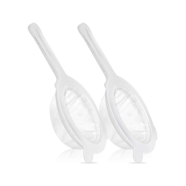2 Pcs Juice Strainer Plastic Nylon Food Strainer Yogurt Mesh Strainer with Handle for Kitchen Juicing 120/200 Mesh