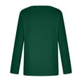 thumbnail image 4 of Idoravan Womens T Shirts Long Sleeve Crew Neck Basic Tee Women's Fall Fashion Long Sleeve Stretch Slim Fitted Sexy Basic Tee T-Shirt Blouse Solid Tops Green M, 4 of 7