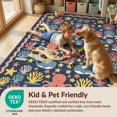 thumbnail image 4 of Design&I 3'x5' Washable Area Rug Low Profile & Durable Daily Traffic Ready Deep Sea Creatures Smiling Whale Playful Octopus Starfish Coral Design for Home Office, Hallway, 4 of 7