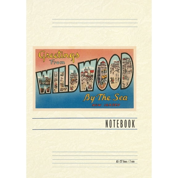 Vintage Lined Notebook Greetings from Wildwood by-the-Sea, New Jersey, (Paperback)