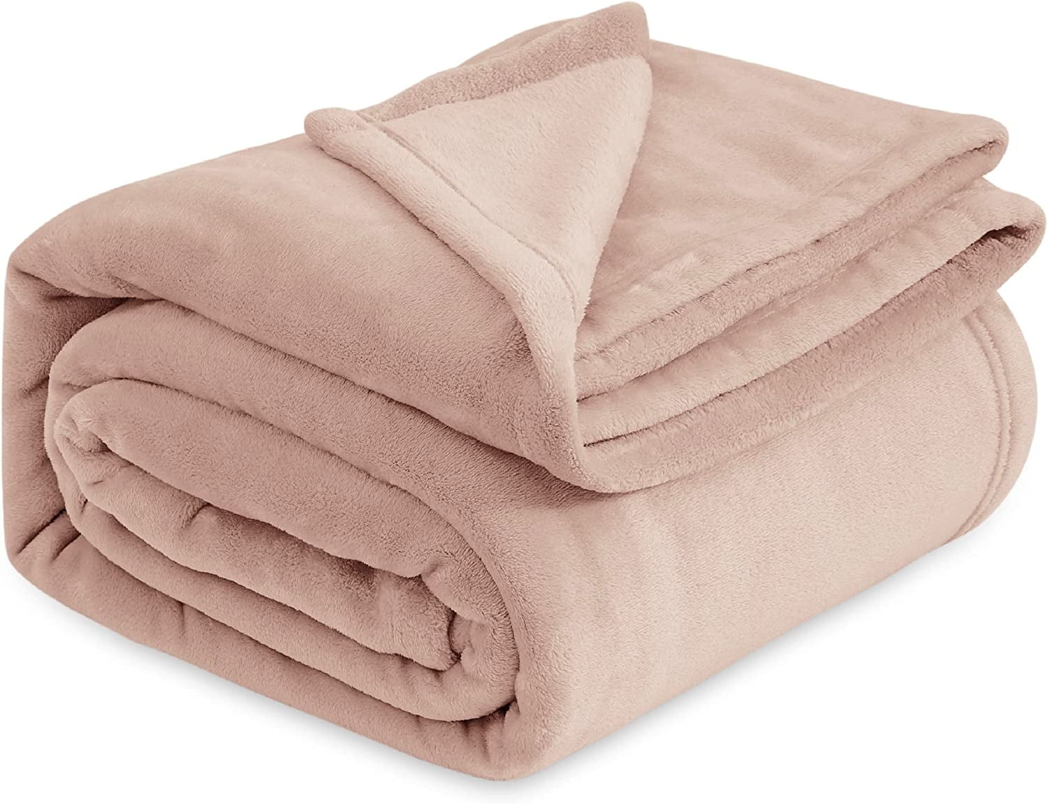 Bedsure Fleece Blanket Queen Blanket Dusty Pink Soft Lightweight