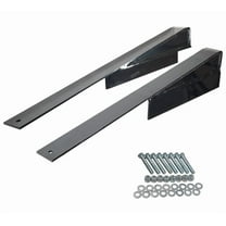 3.5" x 3" x 45" Black Powder-Coated Fifth Wheel Frame Ramps w/ 3" Rise for Semi Trucks - Easy, Quick Hook-Up with Durable Heat-Treated Steel - 1 Pair